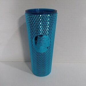 Starbucks Cobalt Blue Studded Venti Tumbler Cup MISSING LID & STRAW *NWT*
